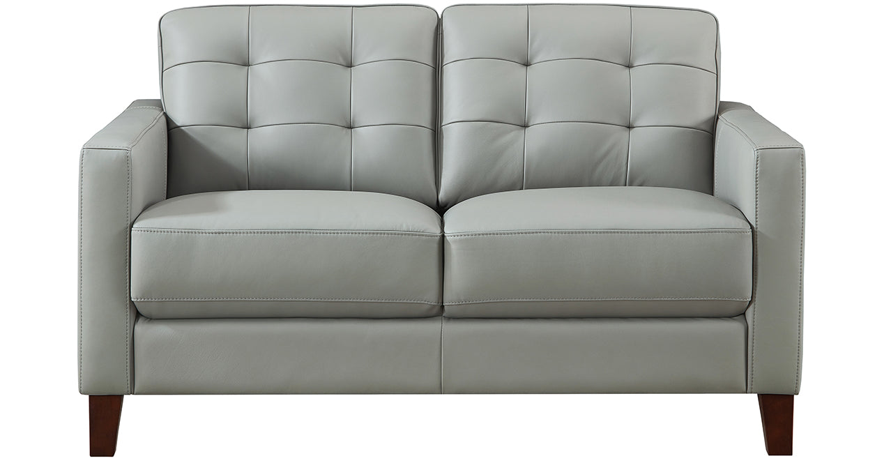 Aiden Leather Sofa Collection, Silver Gray